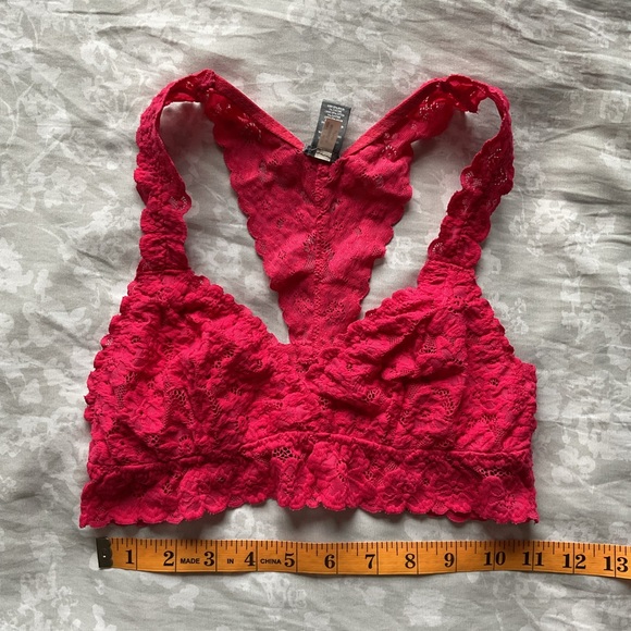 Aerie Hot Pink Floral Lace Racerback Bralette - Picture 7 of 8